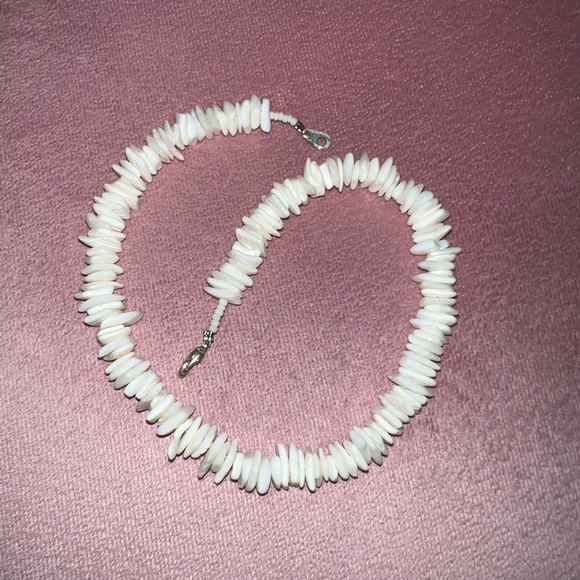 puka shell choker natural white native hawaiian necklace unisex - Picture 3 of 5